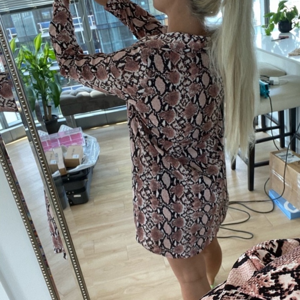 Boohoo snakeskin shift dress